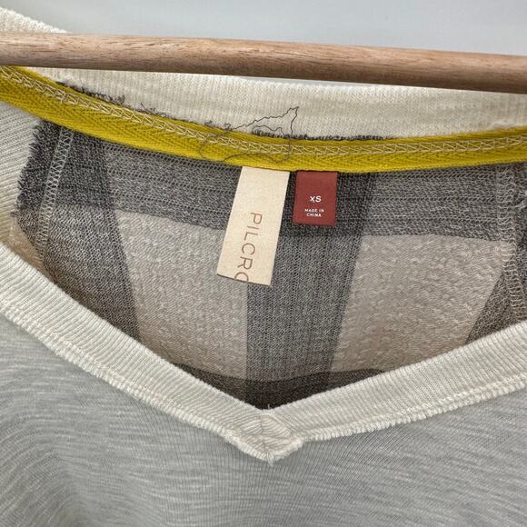 Anthropologie Pilcro Knit V-Neck Sweater with Plaid Back // XS - Picture 6 of 11